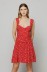Claire - abito corto in crepe con scollo a cuore e gonna a ruota • Margaritas rouge