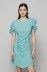 Karin - abito con drappeggio e bottoncini • Blue vert