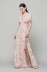 Alma - abito lungo in crepe con scollatura a v e spacco laterale • Fleurs rose