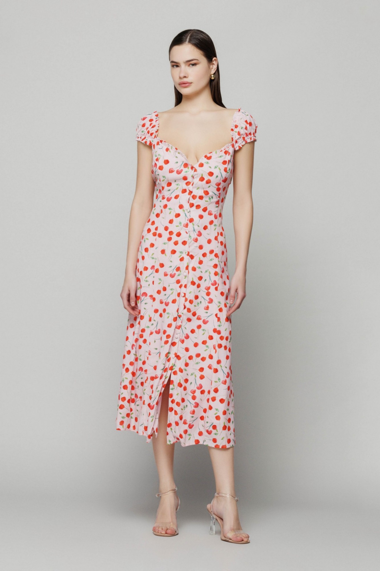 Margaret - abito con abbottonatura frontale  • Cerises rose