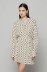 Picture of Eveline - patterned crepe body shirt • Ecru polka dots