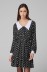 Harper - Abito Corto Collo Camicia • Pois Medio Nero