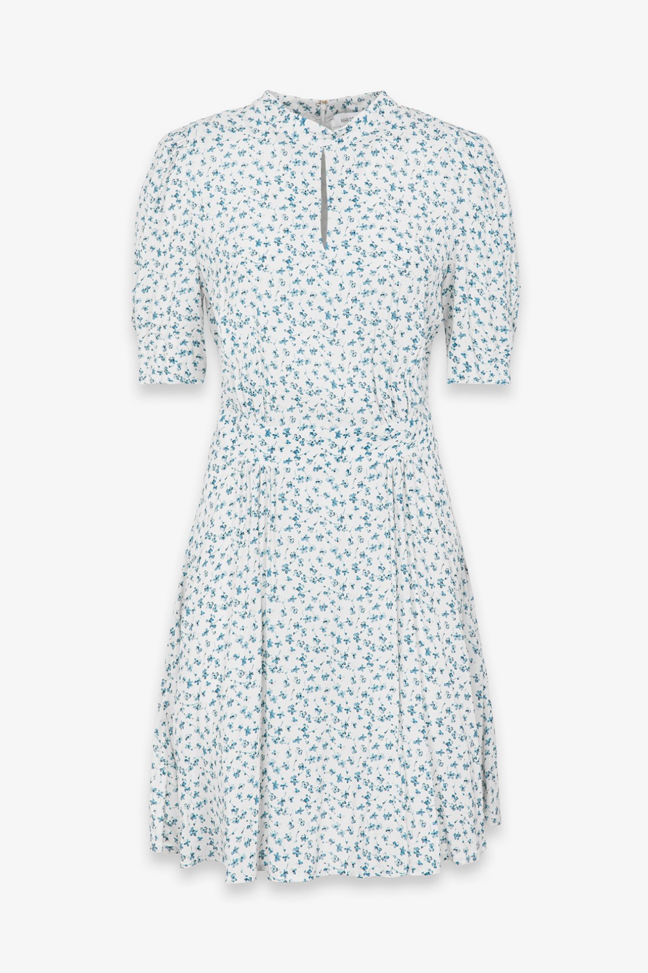 Kimberly - Abito Corto Con Dettaglio Manica E Goccia Sul Davanti In Crepe • Clover Ecru