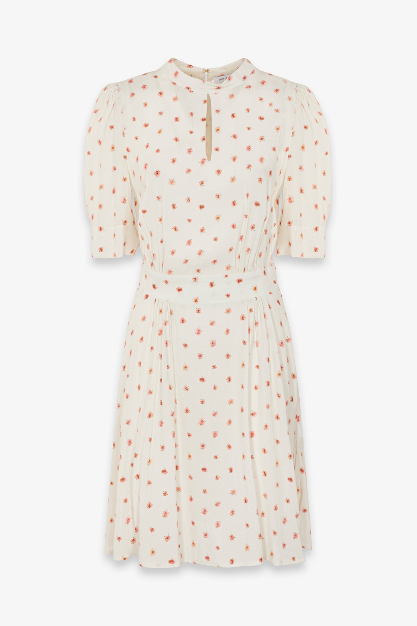 Kimberly - Abito Corto Con Dettaglio Manica E Goccia Sul Davanti In Crepe • Rose Ecru