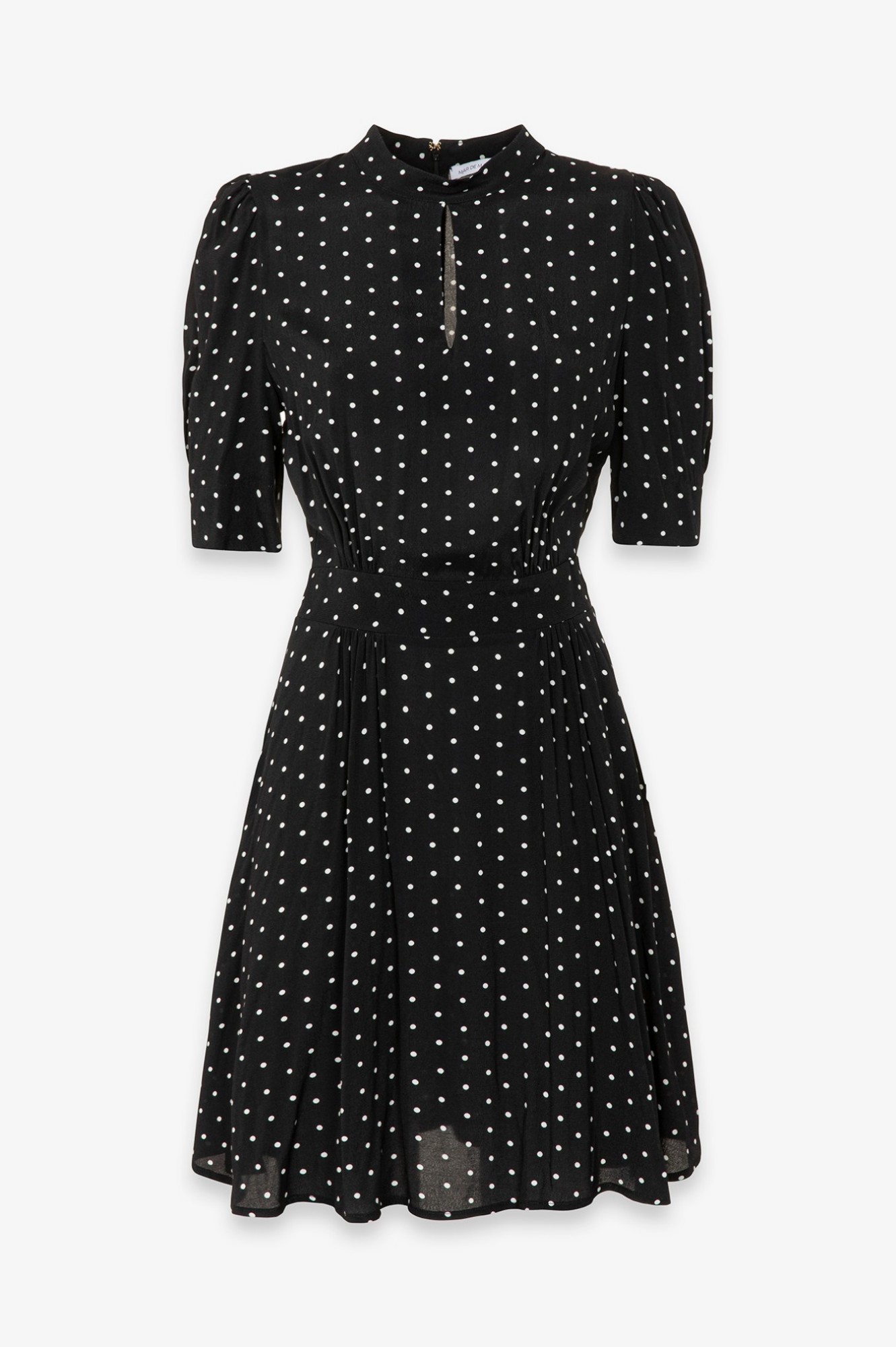 Kimberly - Abito Corto Con Dettaglio Manica E Goccia Sul Davanti In Crepe • Petitpois Nero