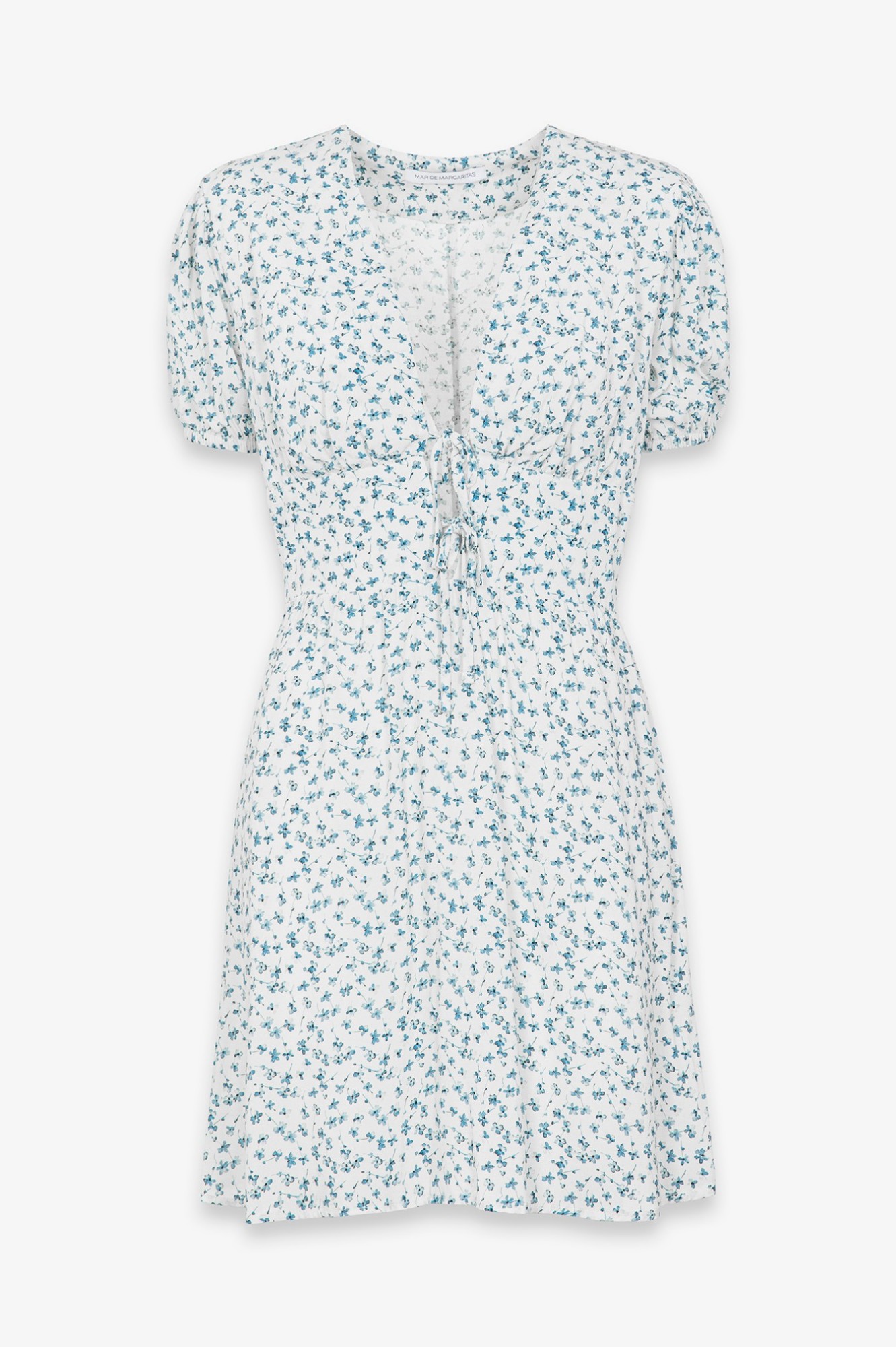 Atena - Abito Corto In Crepe Con Scollo A V E Laccetti Frontali • Clover Ecru