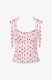 Deasy - Top In Crepe Scollo A Cuore Con Rouge E Spalline Con Fiocco • Rose Rosa