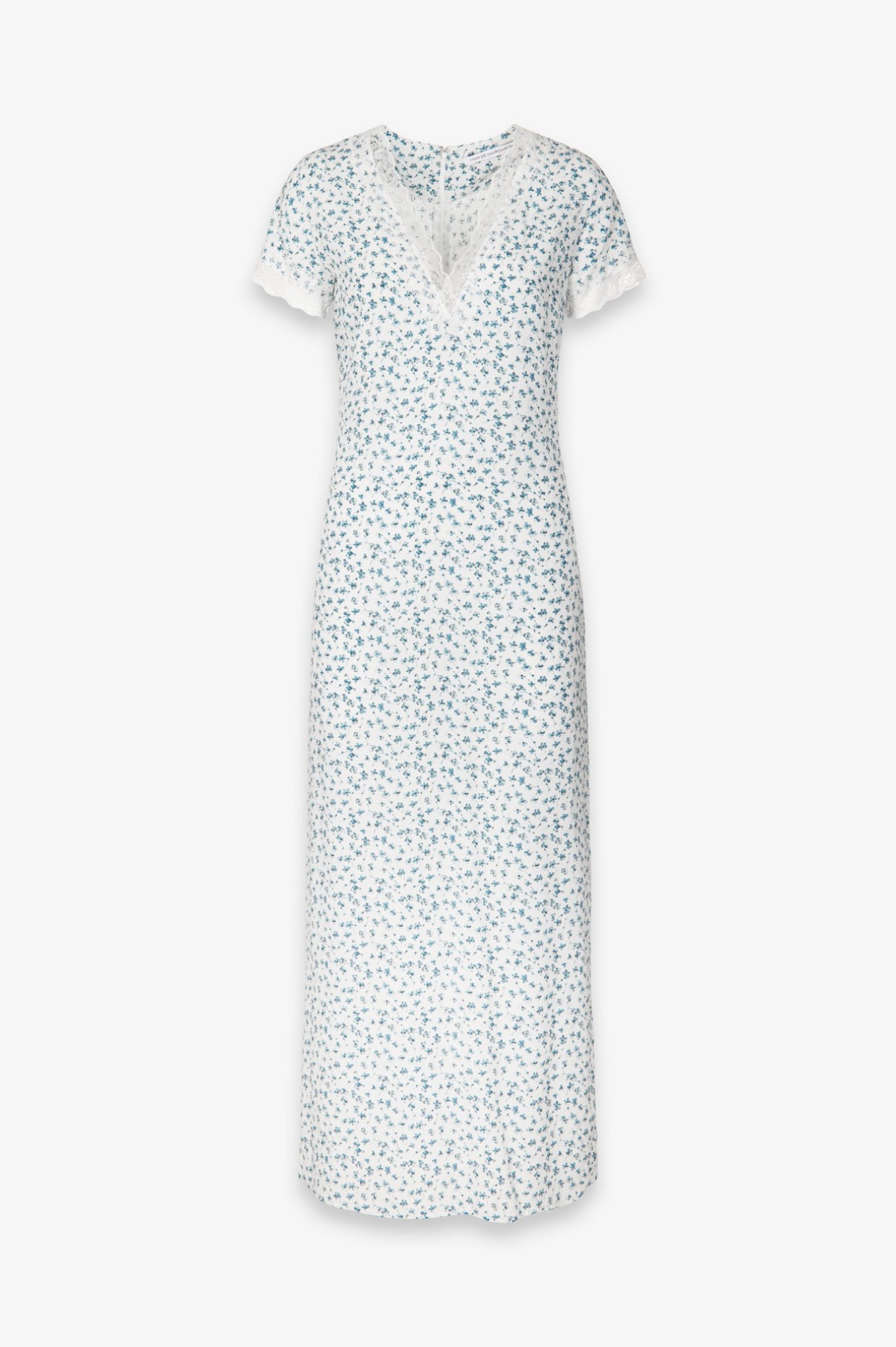 Raya - Abito Midi In Crepe Con Inserti In Pizzo • Clover Ecru