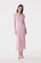 Raya - Abito Midi In Crepe Con Inserti In Pizzo • Rose Rosa
