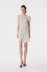 Karin - Abito Corto Con Drappeggio E Bottoncini In Crepe • Petitpois Ecru
