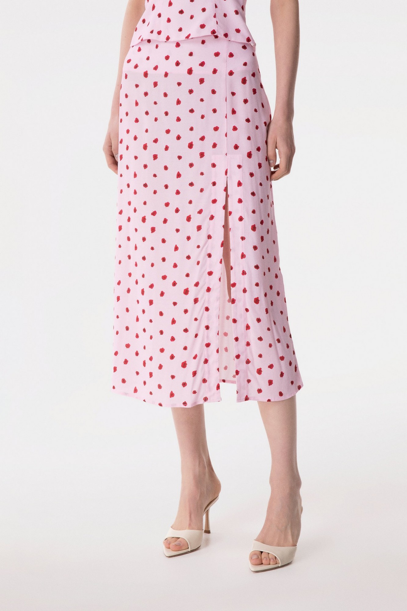 Roxana - Gonna Midi Con Spacco Laterale • Rose Rosa