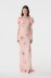 Benedetta - Abito Lungo Manica Corta A Palloncino In Georgette Con Spacco Laterale • Lotus Pesca